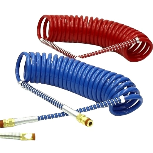 Suzi Coiled Air Brake Hose Set Nylon Tubing Red and Blue with 12" Leads